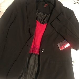 NEW bongo one botton blazer with lace seams